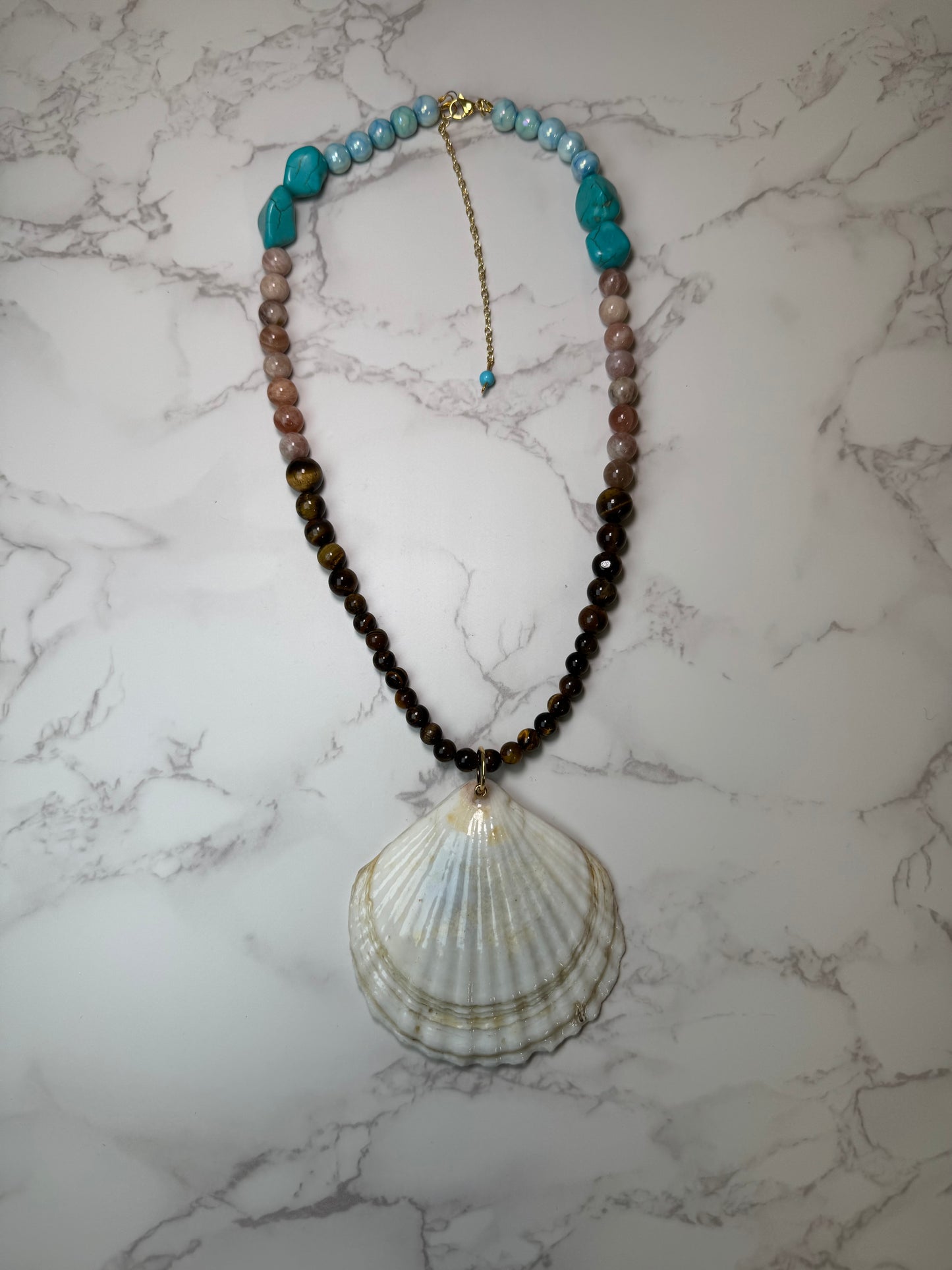Dark Brown Sea Turtle Resin‑Encased Sea Turtle in Shell with UV Resin on Crystal Bead Necklace
