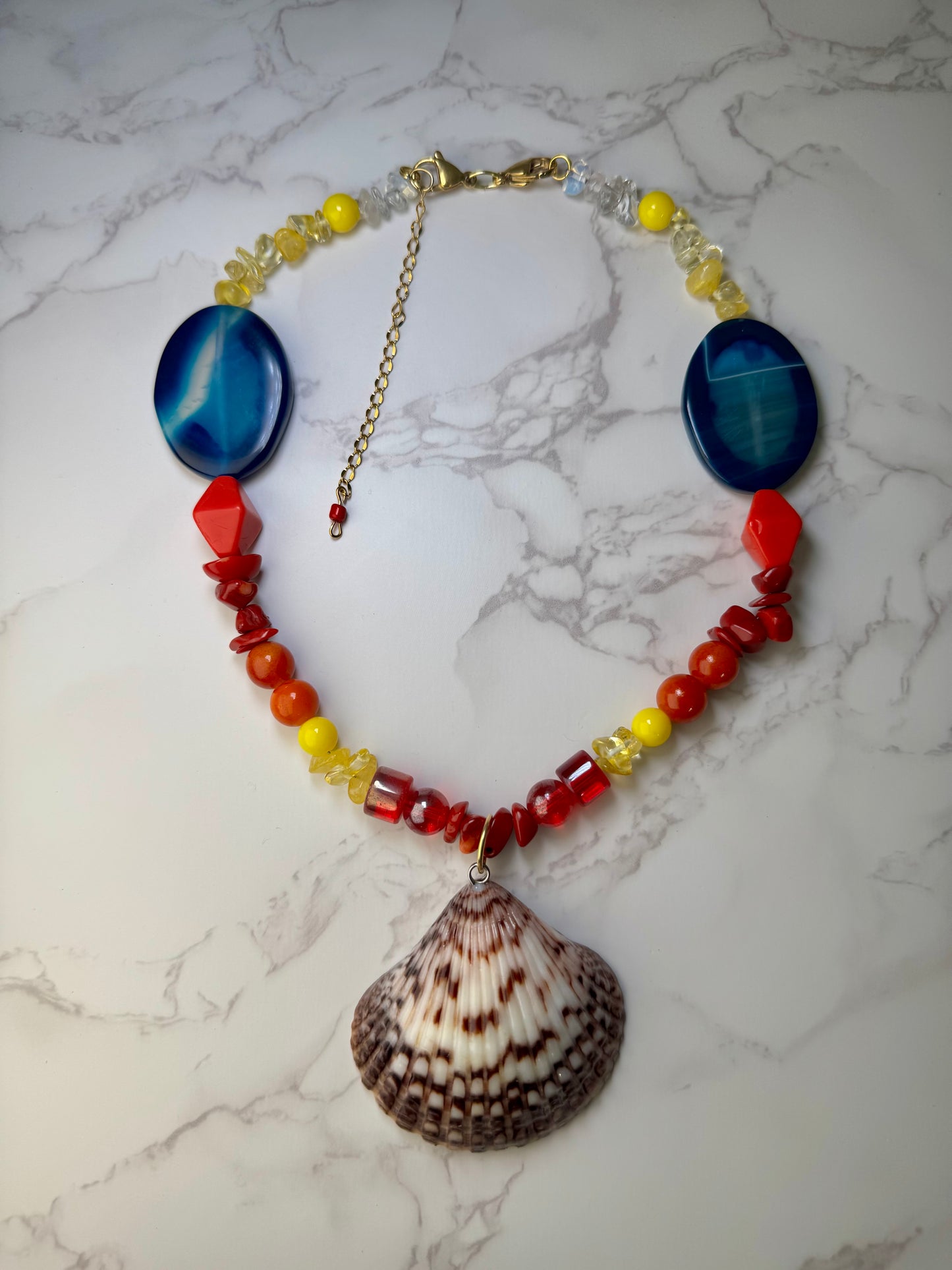 Swimming Spadefish Shell Necklace - Encapsulated in Real Shell with UV Resin