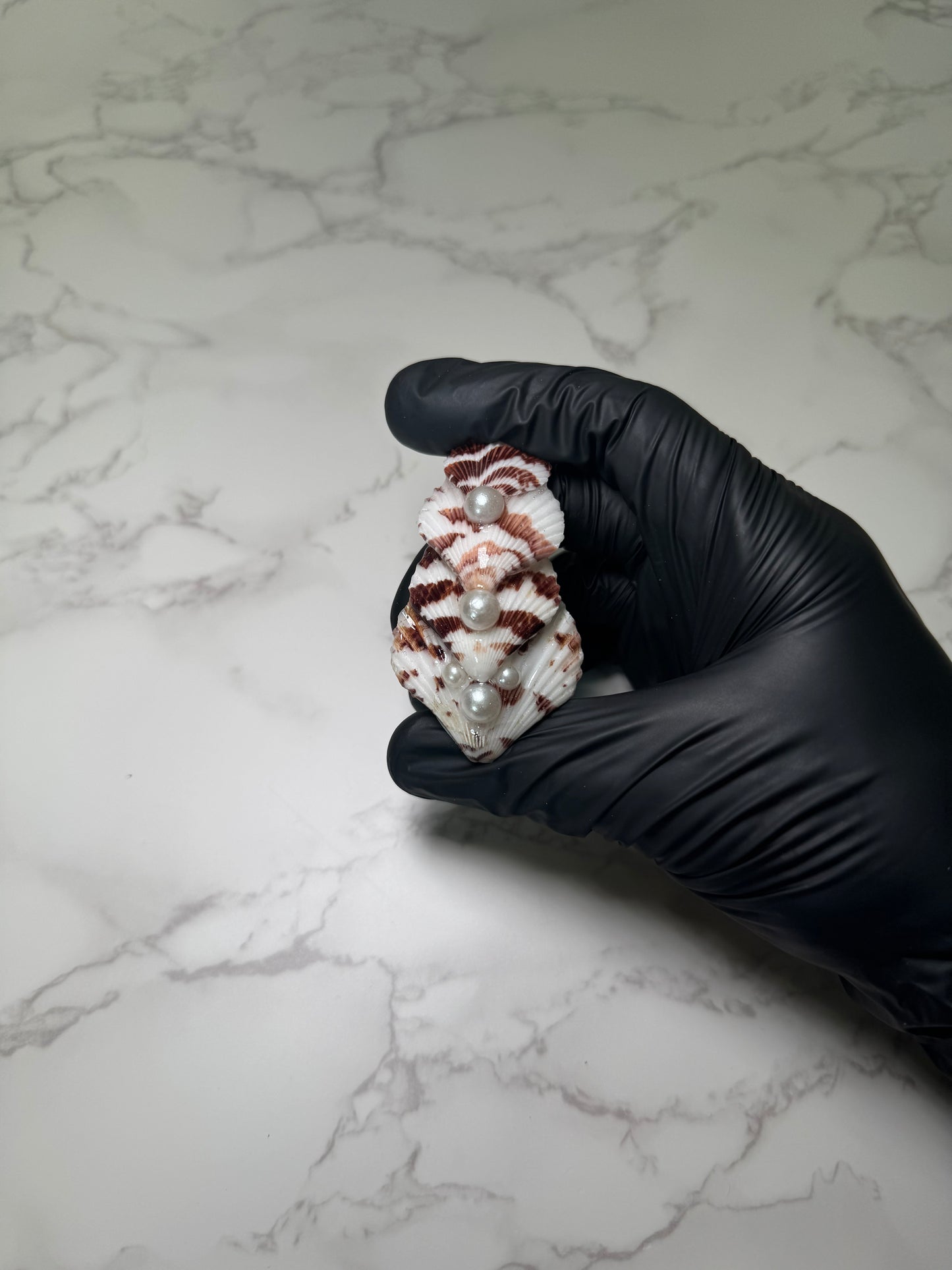 Brown Striped Conch Hair Pin