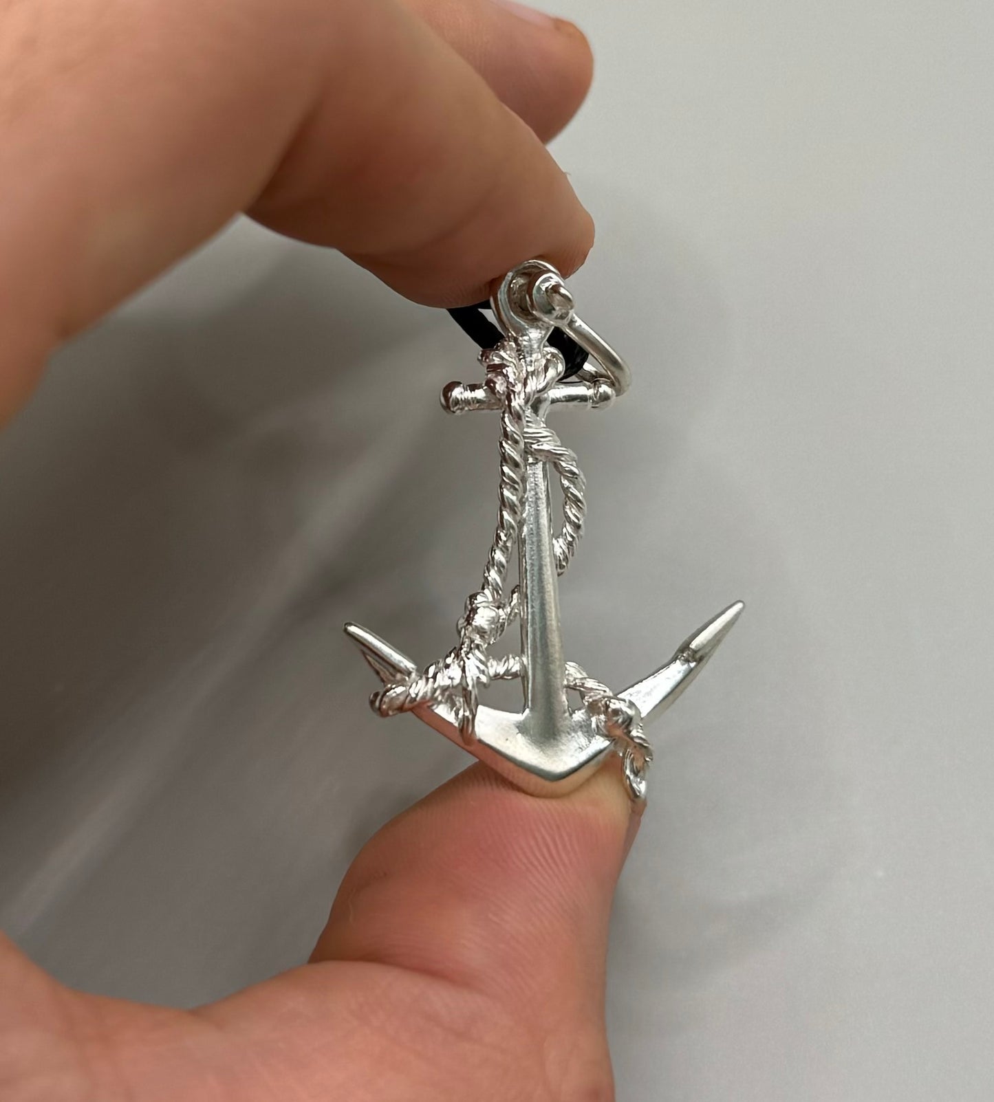 Rope-Tangled Anchor Necklace Intricately Crafted in 925 Sterling Silver Pendant for Ocean Lovers. Handmade in USA. Unique Jewelry Gift for Men
