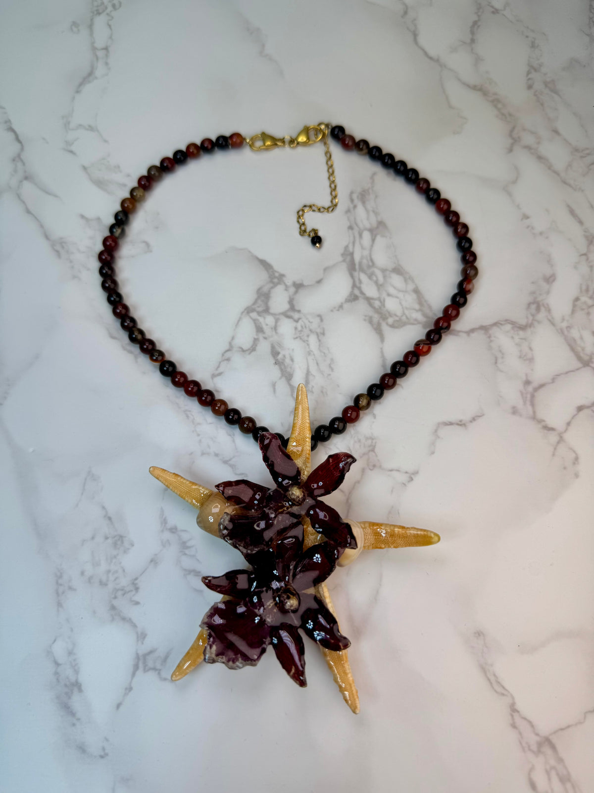 Estrella Real Starfish & Preserved Flower Necklace| Handmade Ocean & Botanical Jewelry