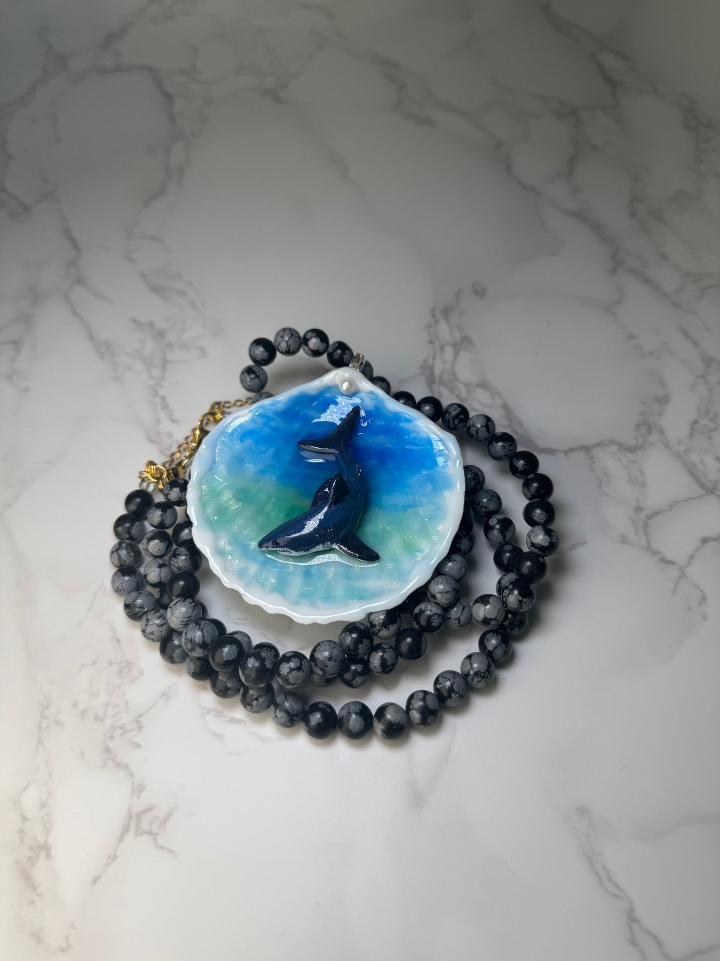 Tiburon Resin‑Encased Shell Collection Shell Necklaces Sea Necklaces Epoxy Resin Necklace and Shell