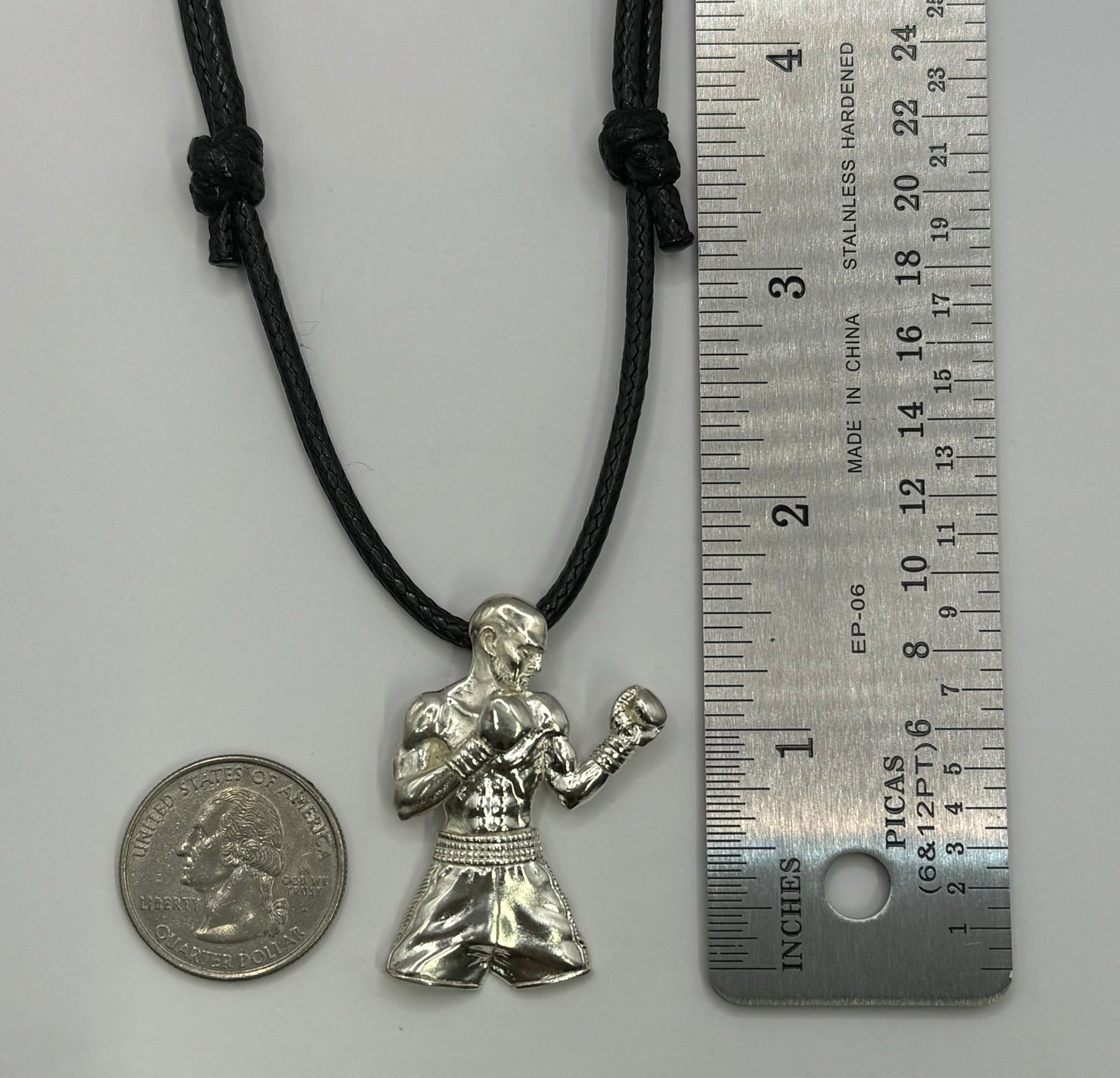 Big Boxer Necklace – Bold 925 Sterling Silver Pendant, Perfect for Boxing Enthusiasts and Sports Lovers, Unique Handmade Jewelry for Fighters and Fans