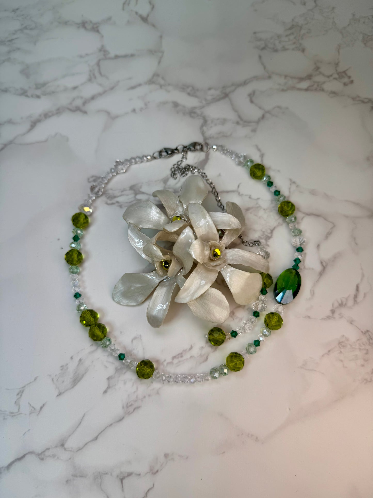 Winter Real Preserved Flower Necklace & Hair Clip | Handmade Botanical Jewelry | Multifunctional Floral Art