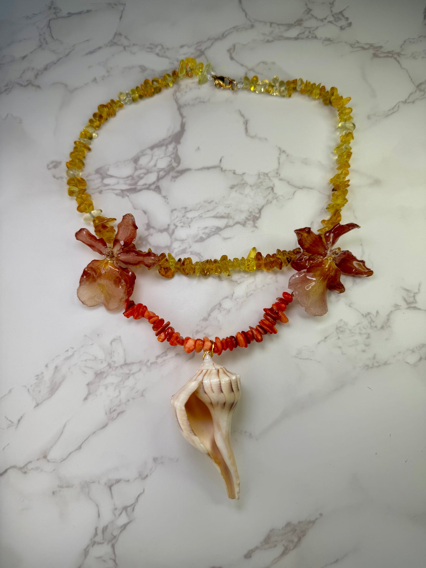 The Sunset Symphony – Conch & Cattleya Harmony