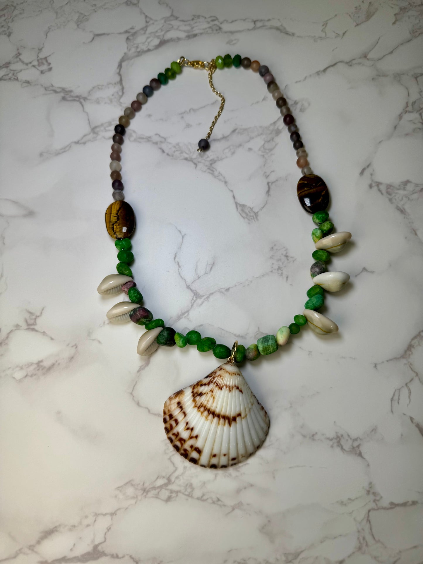 25 Pez Perro Handmade Necklace Encapsulated in Real Shell with UV Resin