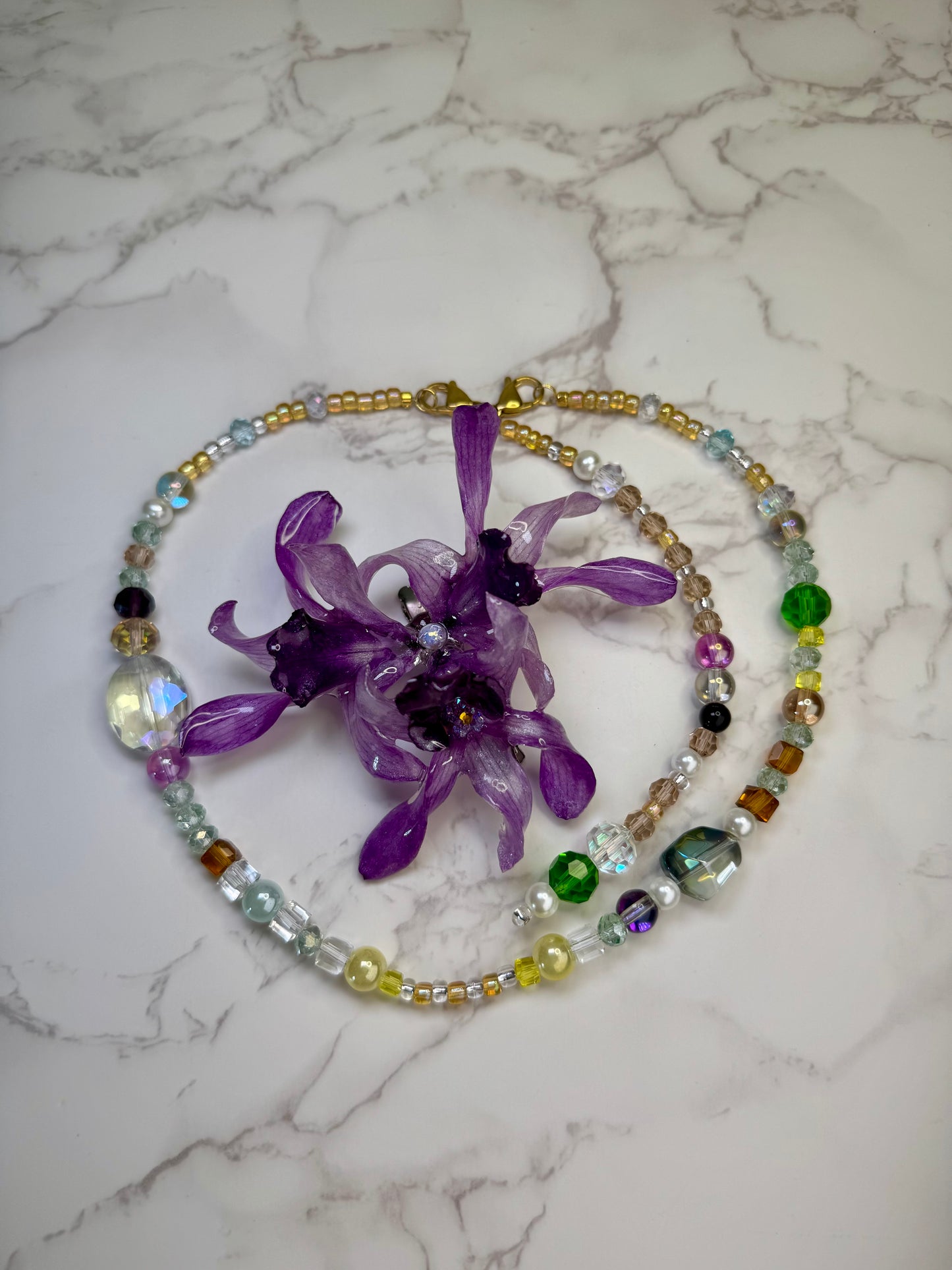 Eloisa Real Preserved Flower Necklace & Hair Clip | Handmade Botanical Jewelry | Multifunctional Floral Art