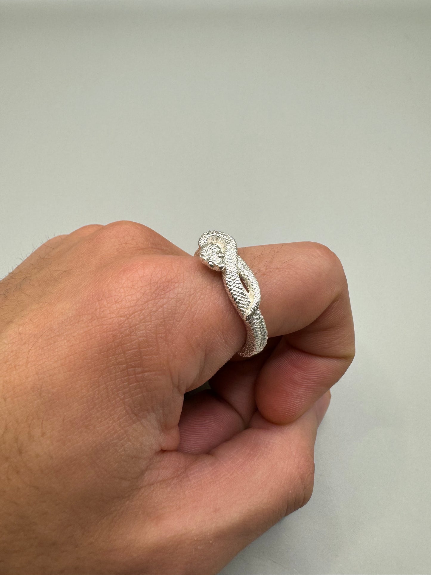 Snake Ring, Handcrafted 3D Elegant Unique Design in 925 Sterling Silver