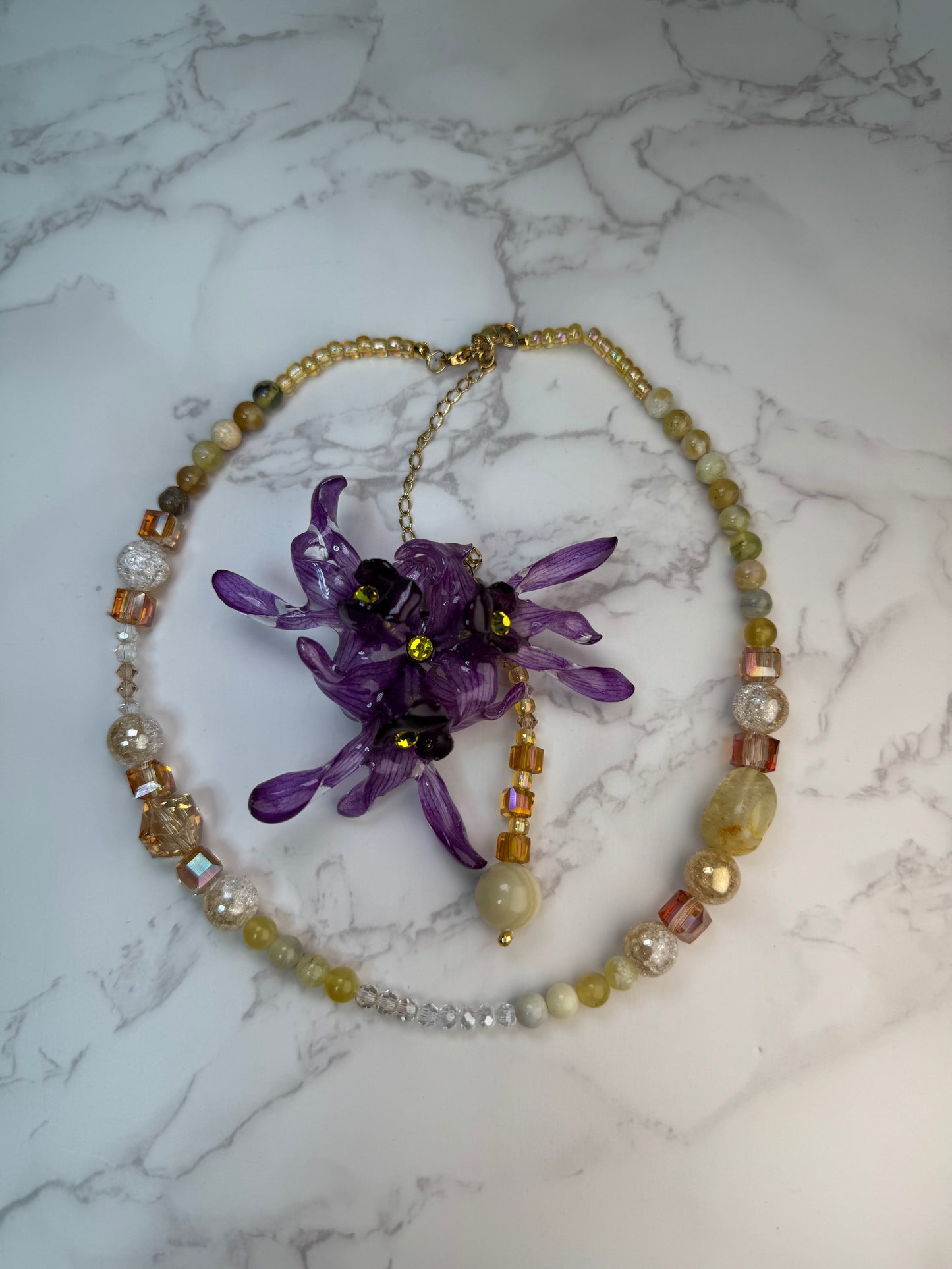 Julia Real Preserved Flower Necklace & Hair Clip | Handmade Botanical Jewelry | Multifunctional Floral Art