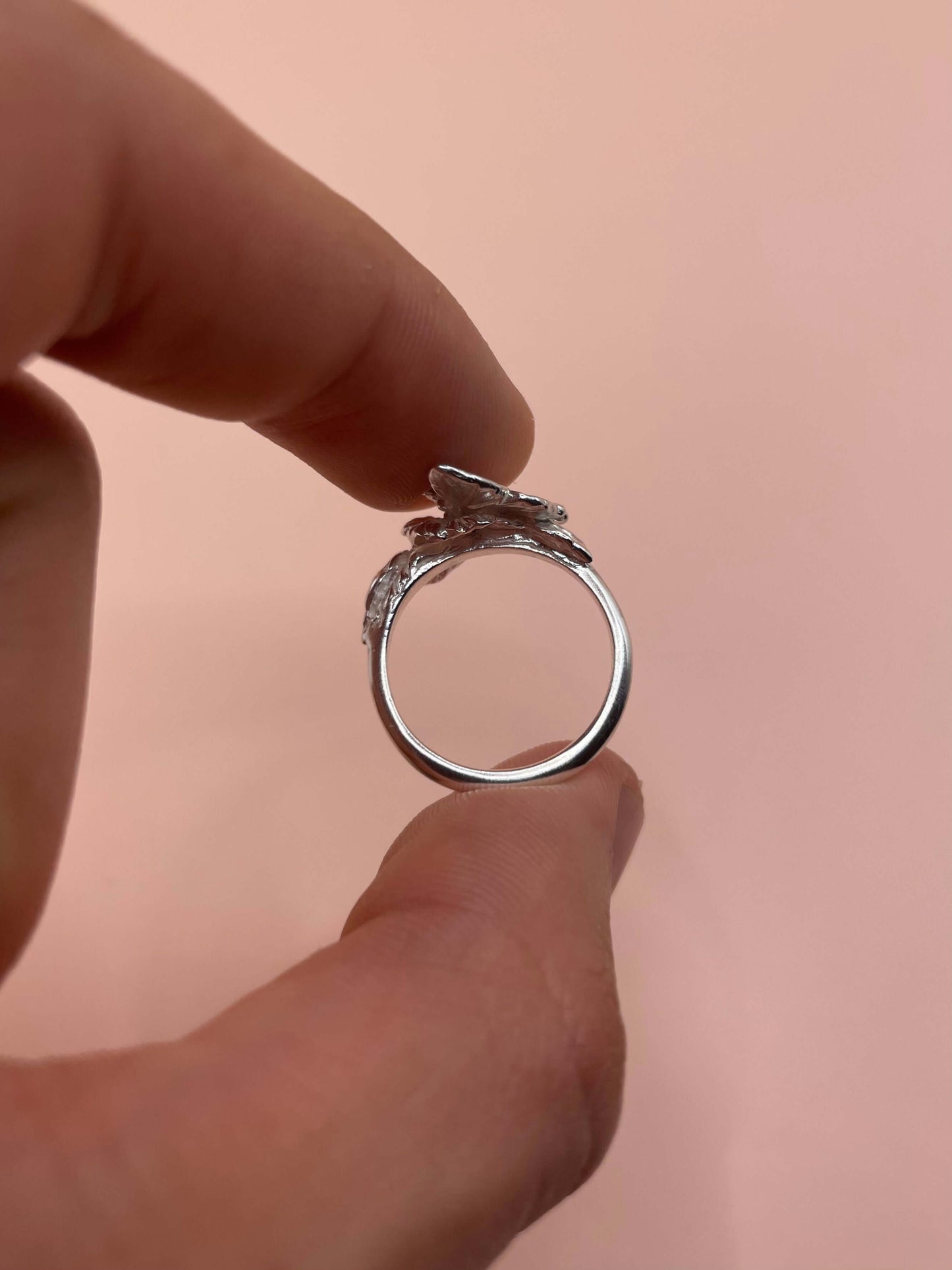 Butterfly Ring, Handcrafted Elegant Ring in 925 Sterling Silver for Women Perfect Gift for Butterfly Lovers