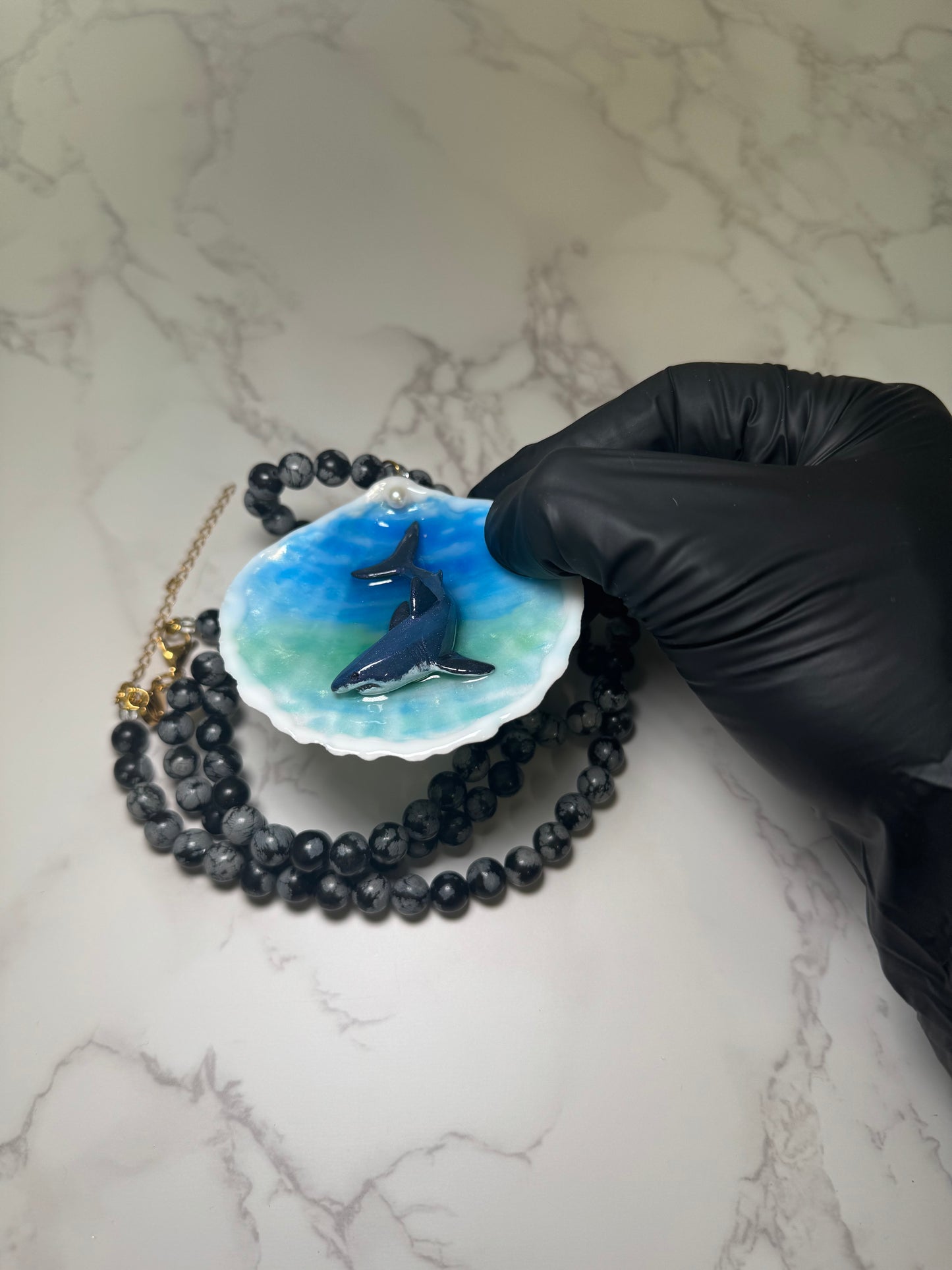 Tiburon Resin‑Encased Shell Collection Shell Necklaces Sea Necklaces Epoxy Resin Necklace and Shell