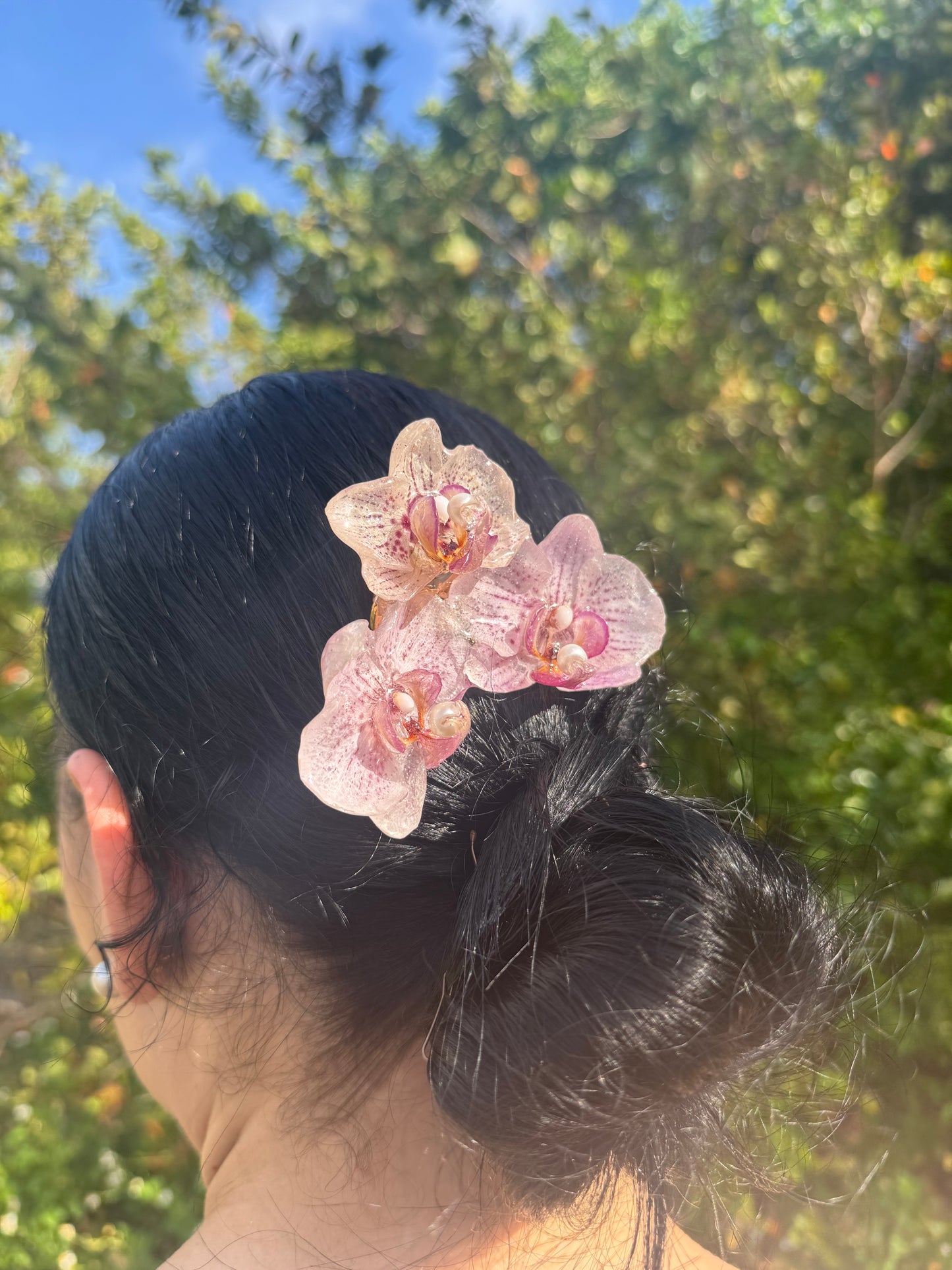Spotted Orchid Trio Hairpin