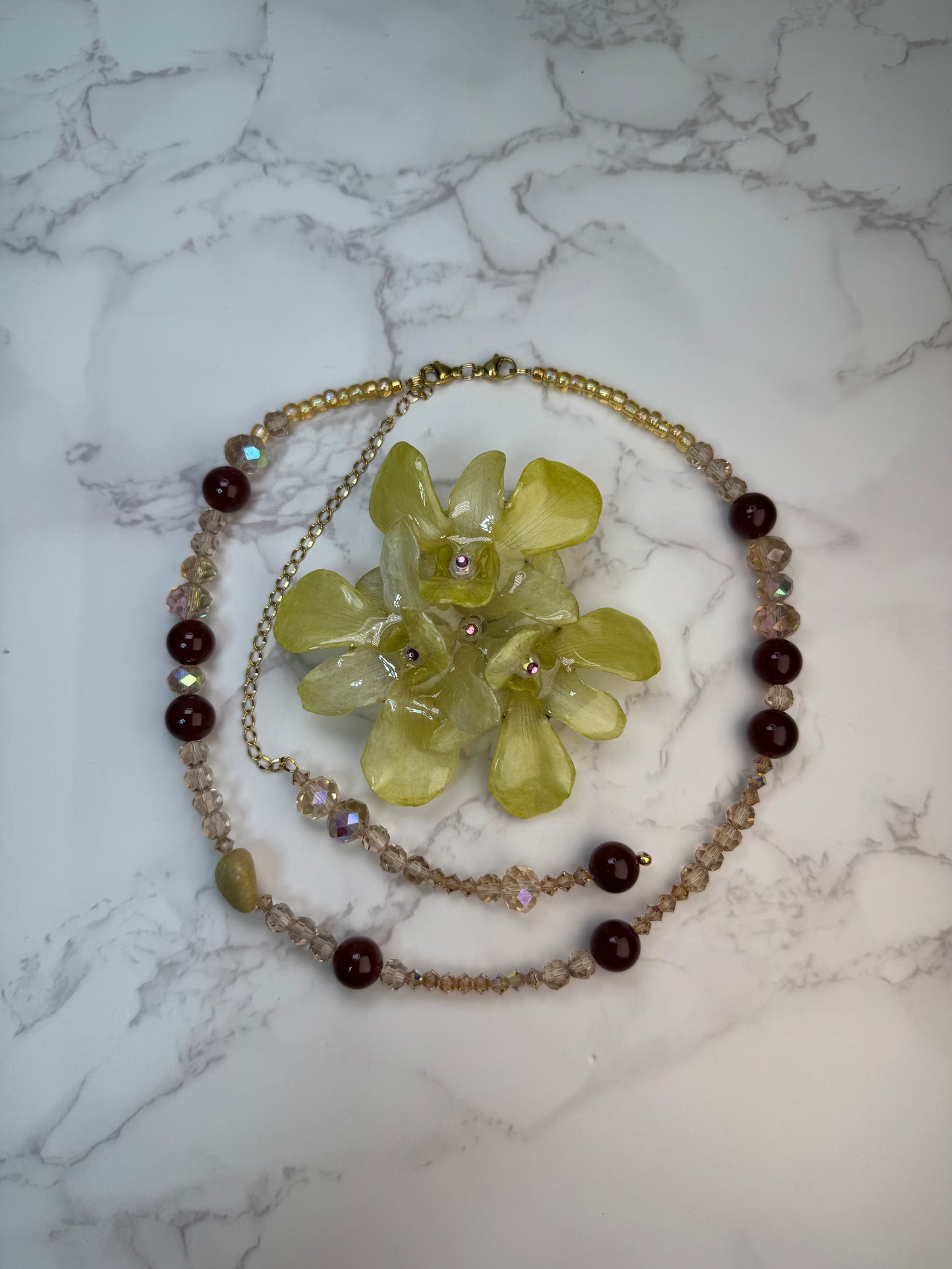 Eloisa Real Preserved Flower Necklace & Hair Clip | Handmade Botanical Jewelry | Multifunctional Floral Art