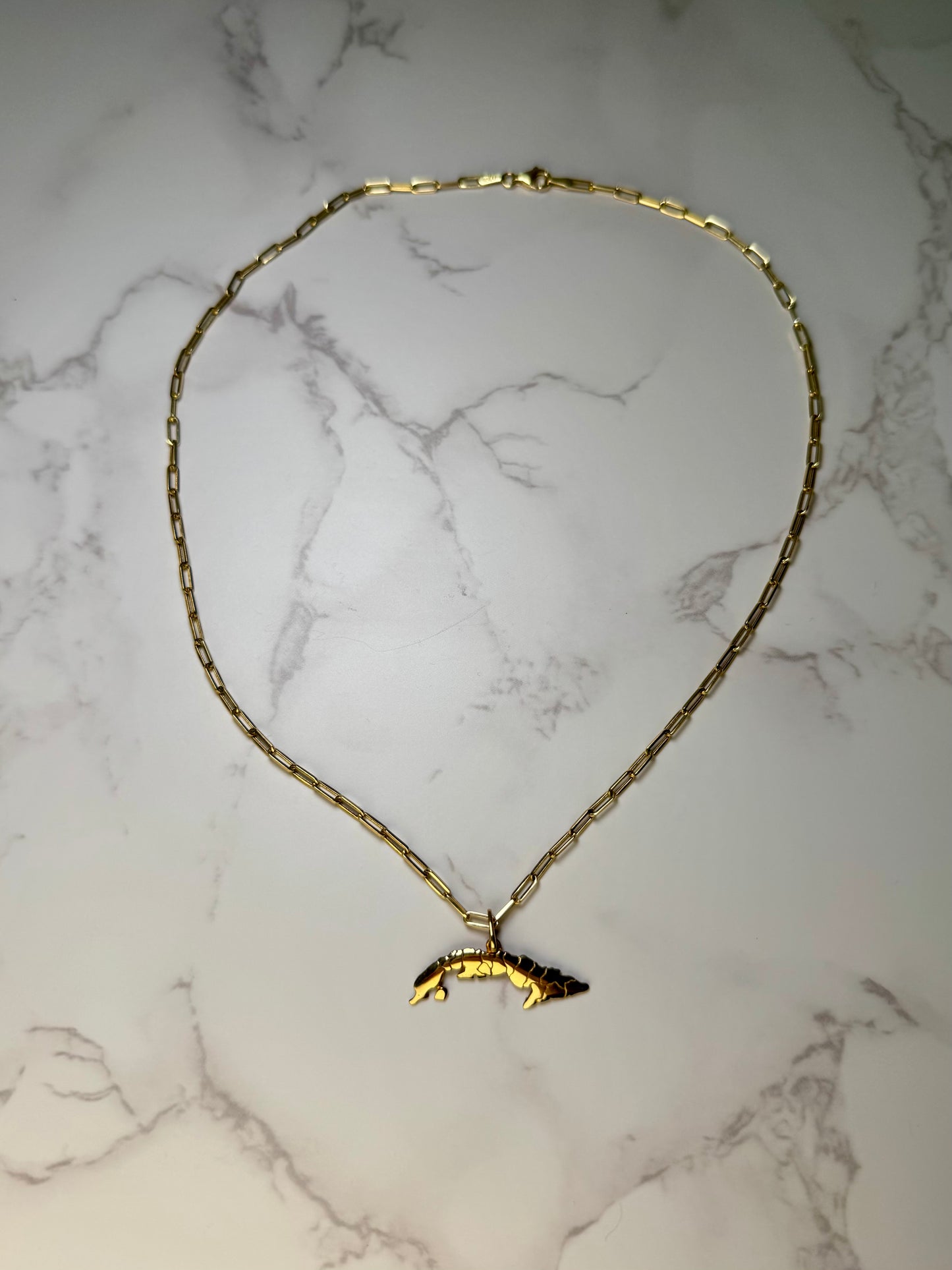 My Isla Necklace Mapa de Cuba, Oro 10 Kilates, Cadena y Dije, Handcrafted 10K Gold Pendant with 15 Provinces Artistic Design, Unisex, Chain and Pendant