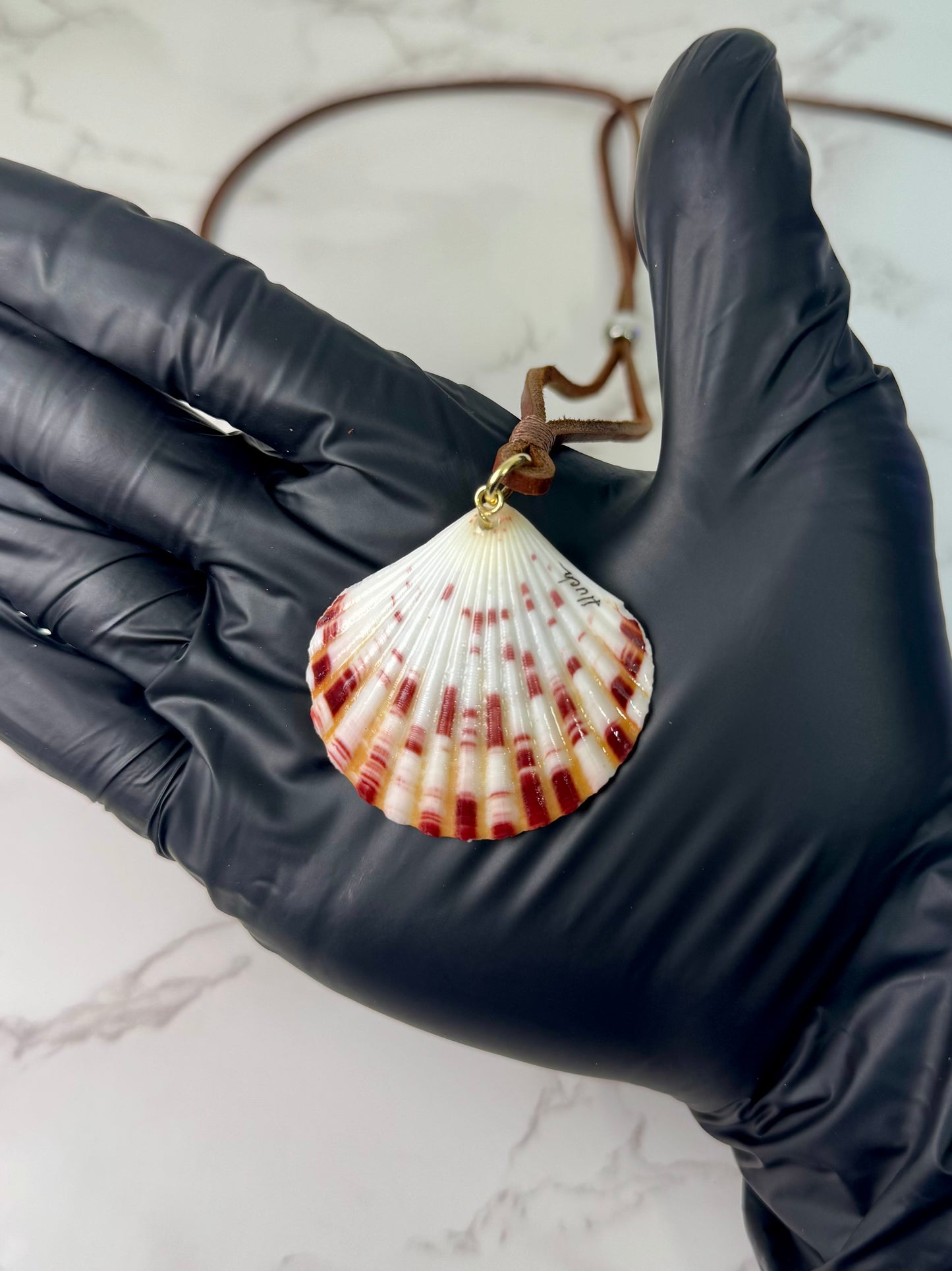 Mini Red Sand Crab Handmade Mini Sand Crab Necklace Encapsulated in Real Shell with UV Resin