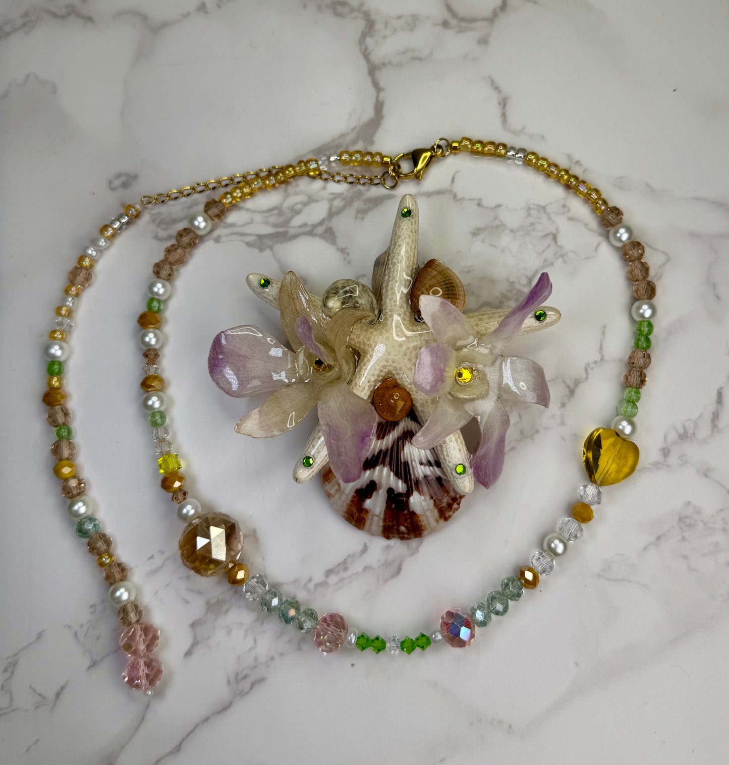 Olivia Real Starfish & Preserved Flower Necklace | Convertible Hair Clip | Handmade Ocean & Botanical Jewelry