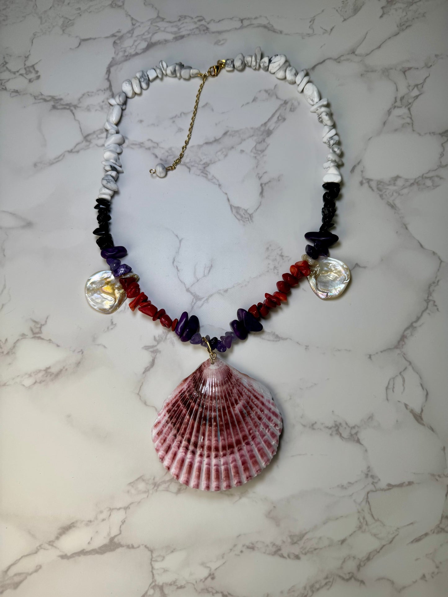 Set Blue Crab Necklace Resin‑Encased Shell Collection Shell Necklaces Sea Necklaces Epoxy Resin