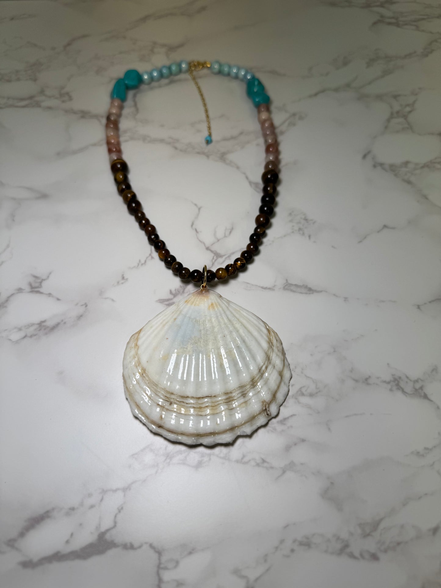 Dark Brown Sea Turtle Resin‑Encased Sea Turtle in Shell with UV Resin on Crystal Bead Necklace