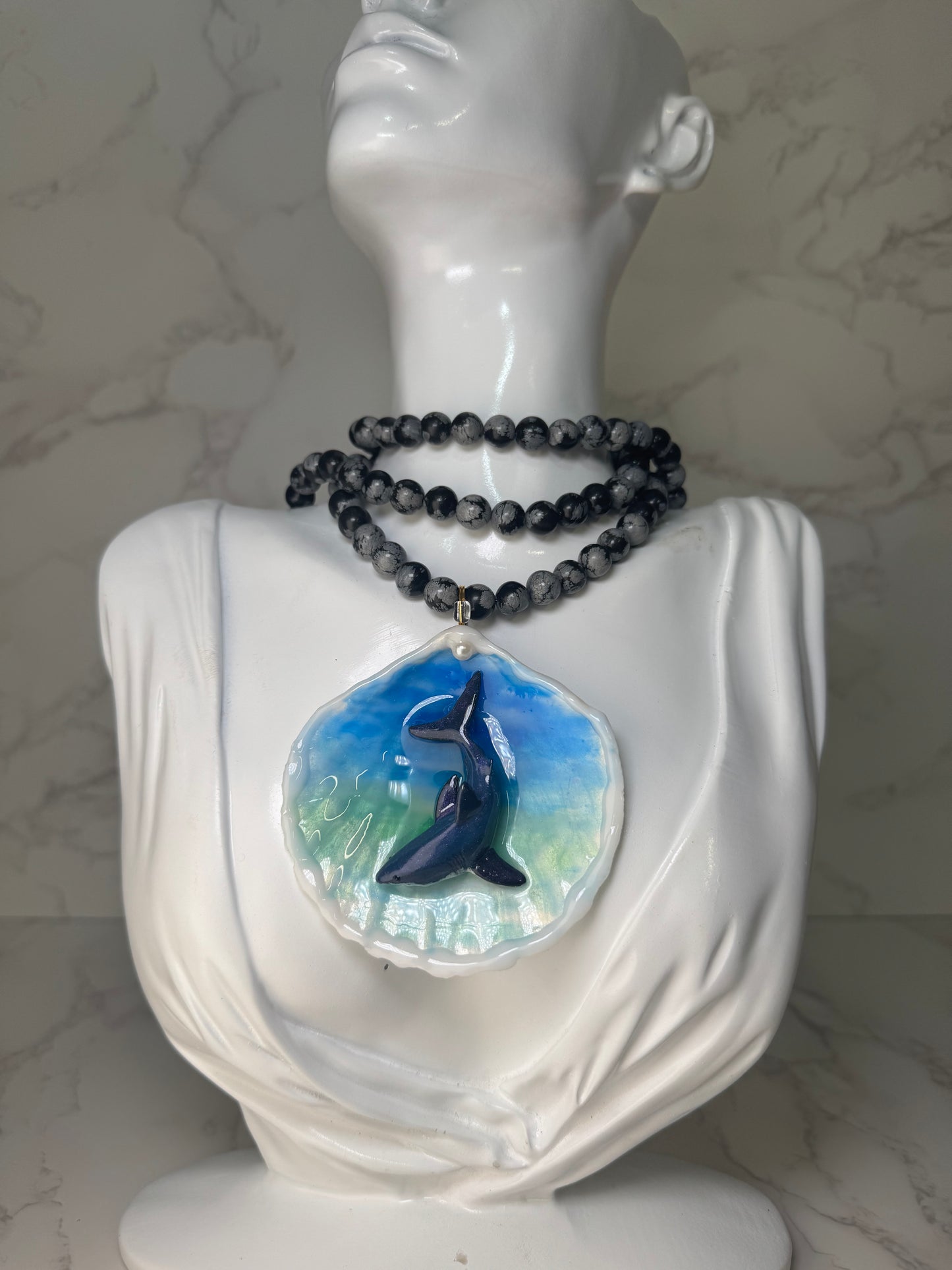 Tiburon Resin‑Encased Shell Collection Shell Necklaces Sea Necklaces Epoxy Resin Necklace and Shell