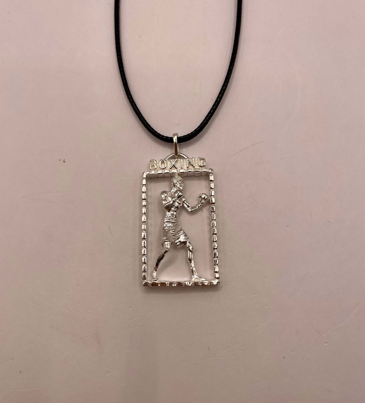 Boxing Necklace, Handcrafted Unique Pendant in 925 Sterling Silver, Perfect for Boxing Enthusiasts and Sports Lovers
