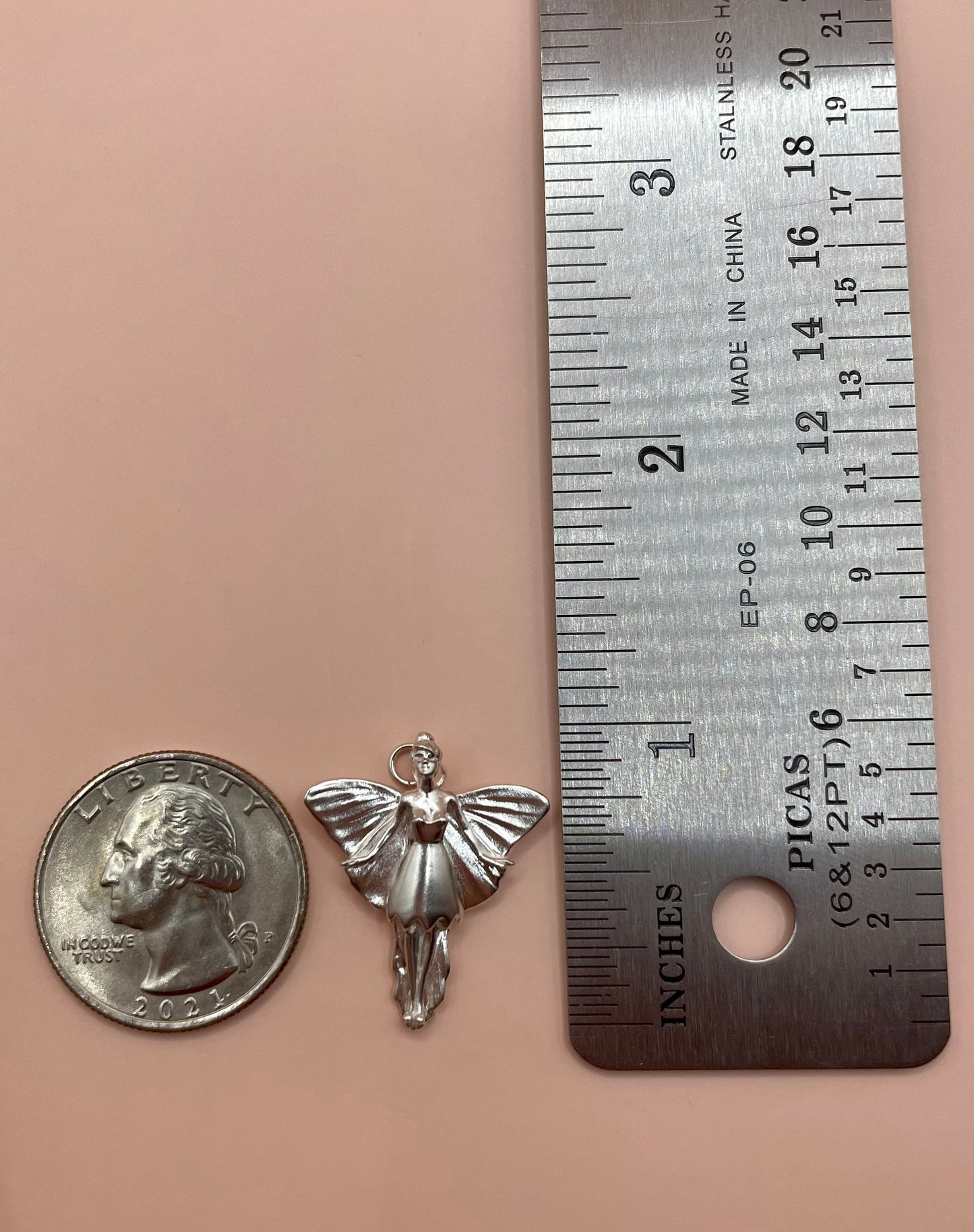 Tinker Bell Necklace - Charming 925 Sterling Silver Pendant, Whimsical Fairy-Inspired Design, Perfect Gift for Disney Fans and Fantasy Lovers, Women and Girls. Handmade in the USA