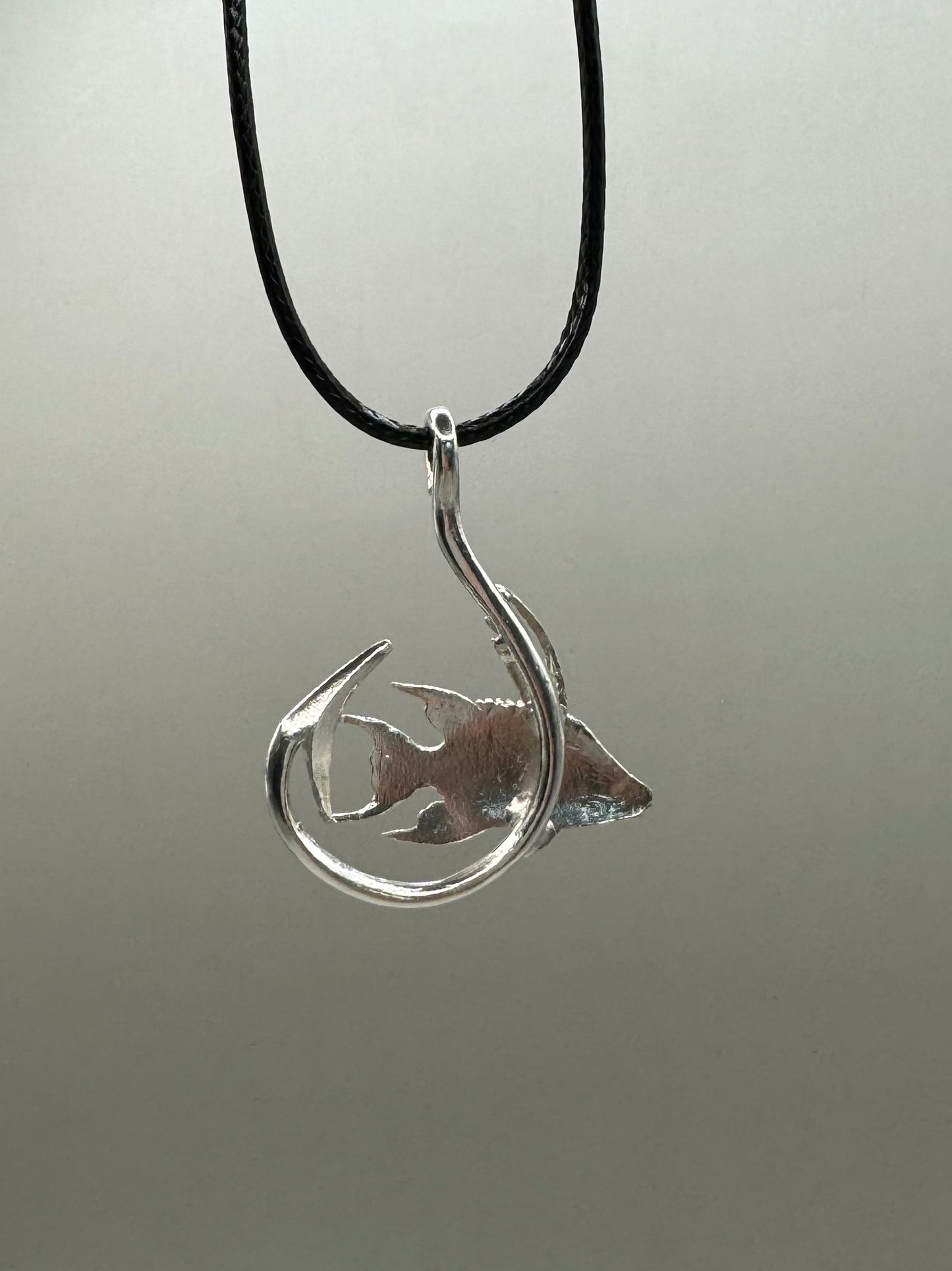 Hogfish And Hook Necklace, 925 Sterling Silver