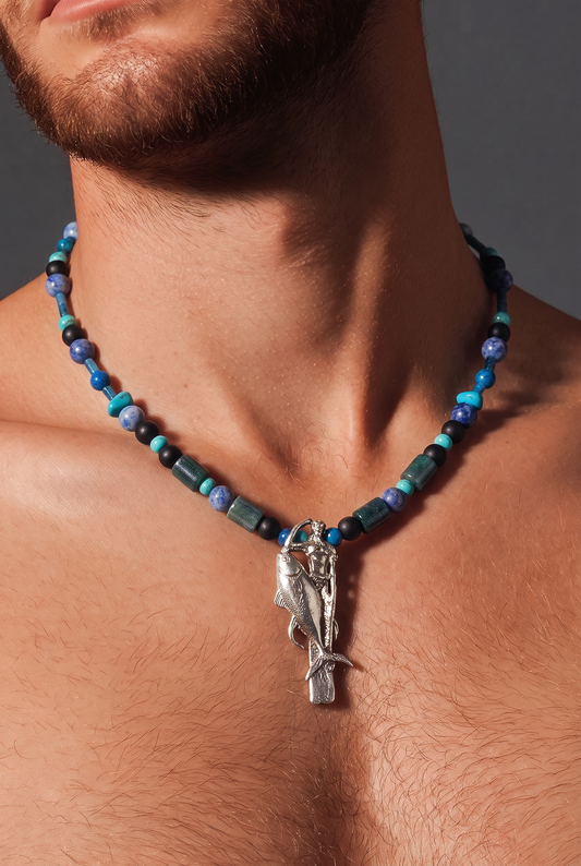 Tuna Diver 925 Sterling Silver Hand Made Necklace | One-of-a-Kind Coastal Art