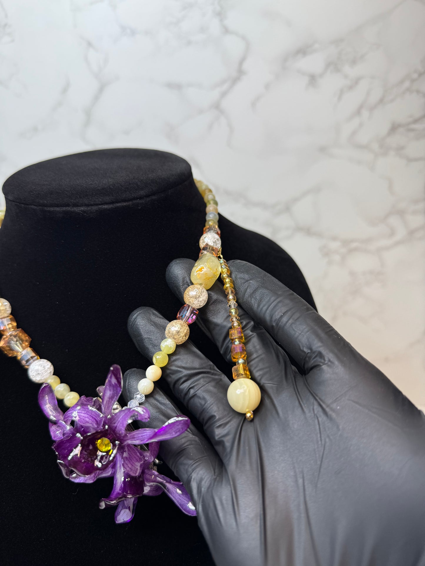 Julia Real Preserved Flower Necklace & Hair Clip | Handmade Botanical Jewelry | Multifunctional Floral Art