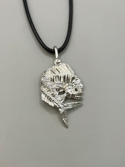 Mahi Mahi Skeleton Necklace, 925 Sterling Silver