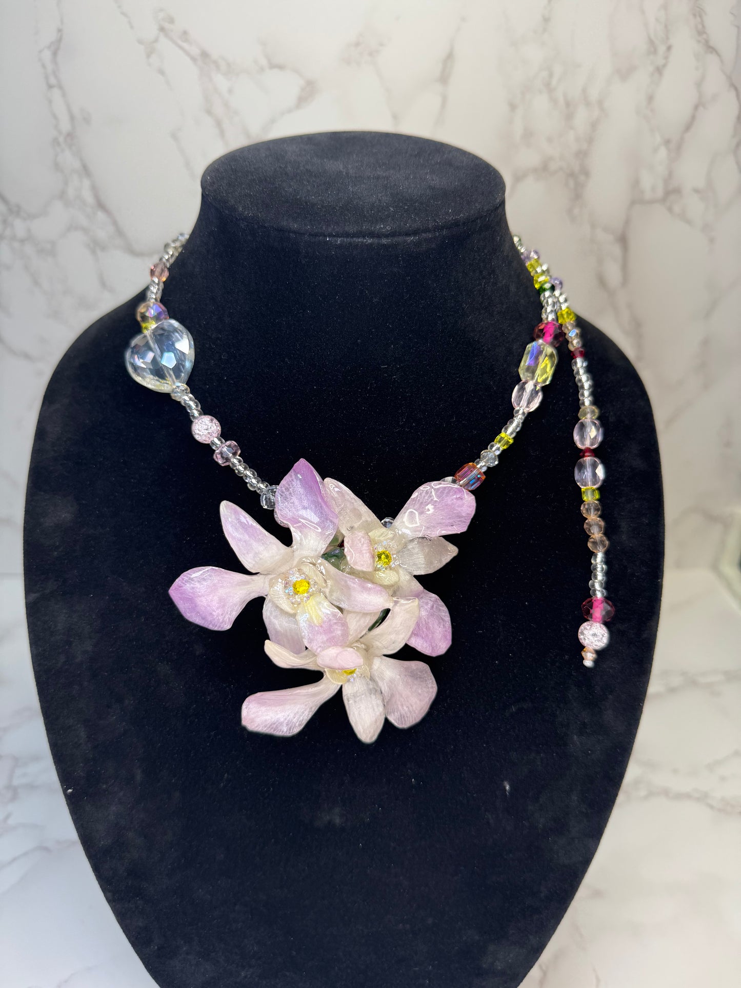 Lya Real Preserved Flower Necklace & Hair Clip | Handmade Botanical Jewelry | Multifunctional Floral Art