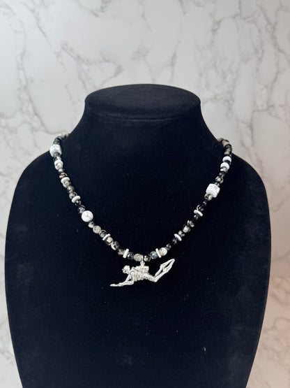 Scuba diver 925 Sterling Silver Hand Made Necklace | One-of-a-Kind Coastal Art