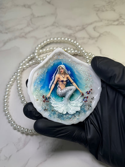 The Moonlight Muse Mermaid– White Siren of the Sea