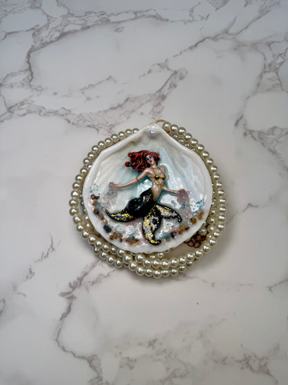 Wednesday Ocean Mermaid Necklace | Handmade Seashell Jewelry | Brass Shell Accents | One-of-a-Kind Coastal Art