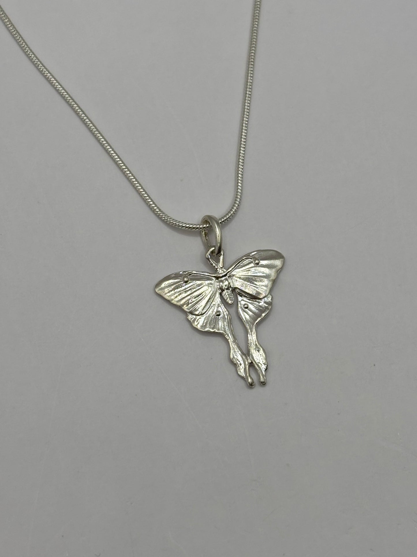 Mini Moonlight Butterfly, Handcrafted Pendant in 925 Sterling Silver, Unique Elegant Design for Mermaid Lovers