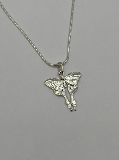 Mini Moonlight Butterfly, Handcrafted Pendant in 925 Sterling Silver, Unique Elegant Design for Mermaid Lovers