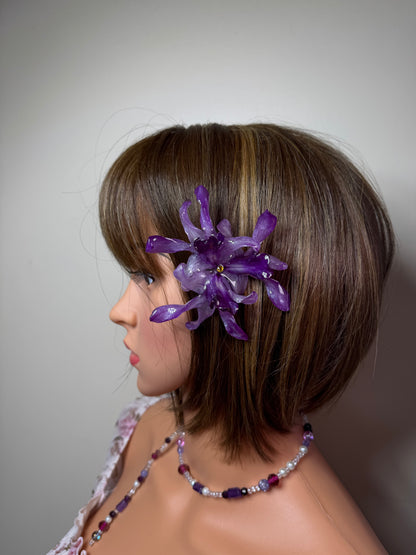 Abrazo Real Preserved Flower Necklace & Hair Clip | Handmade Botanical Jewelry | Multifunctional Floral Art