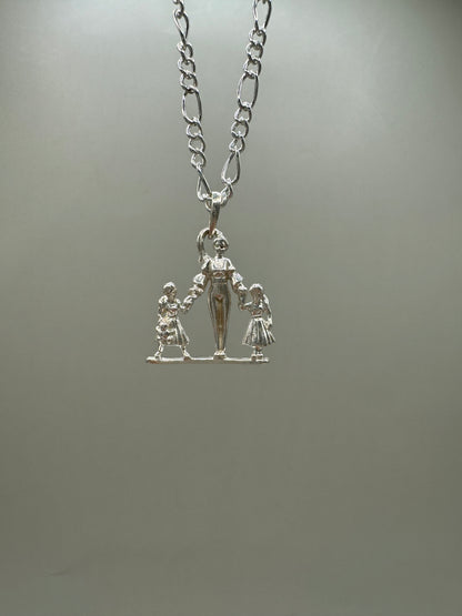 Mom and Daughters Necklace, 925 Sterling Silver