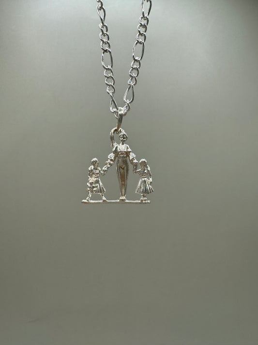 Mom and Daughters Necklace, 925 Sterling Silver