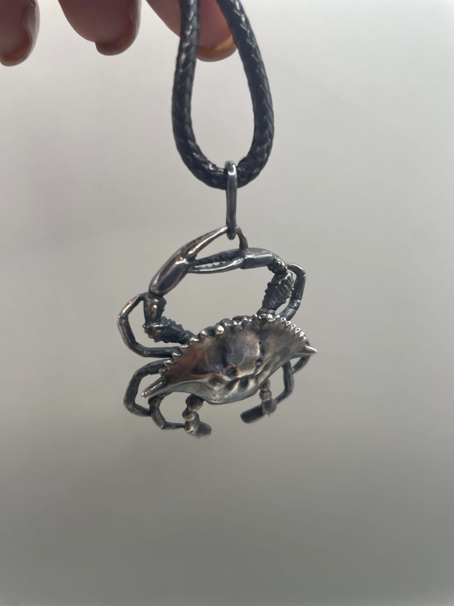 Atlantic Blue Crab Necklace, 925 Sterling Silver