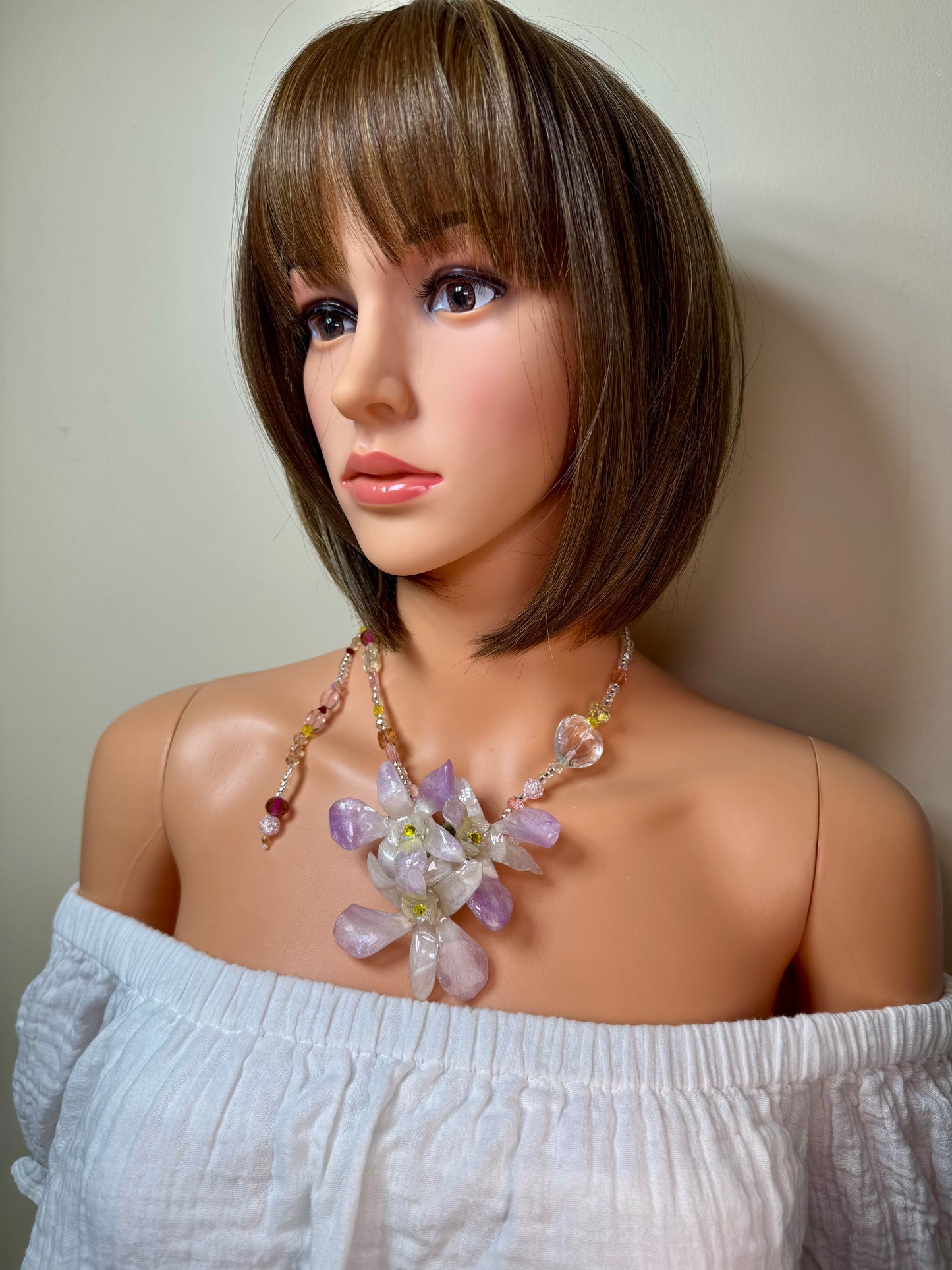 Lya Real Preserved Flower Necklace & Hair Clip | Handmade Botanical Jewelry | Multifunctional Floral Art