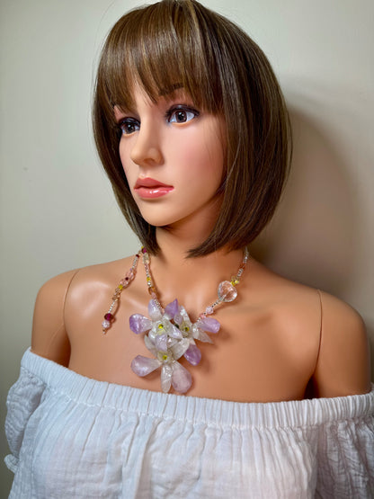 Lya Real Preserved Flower Necklace & Hair Clip | Handmade Botanical Jewelry | Multifunctional Floral Art