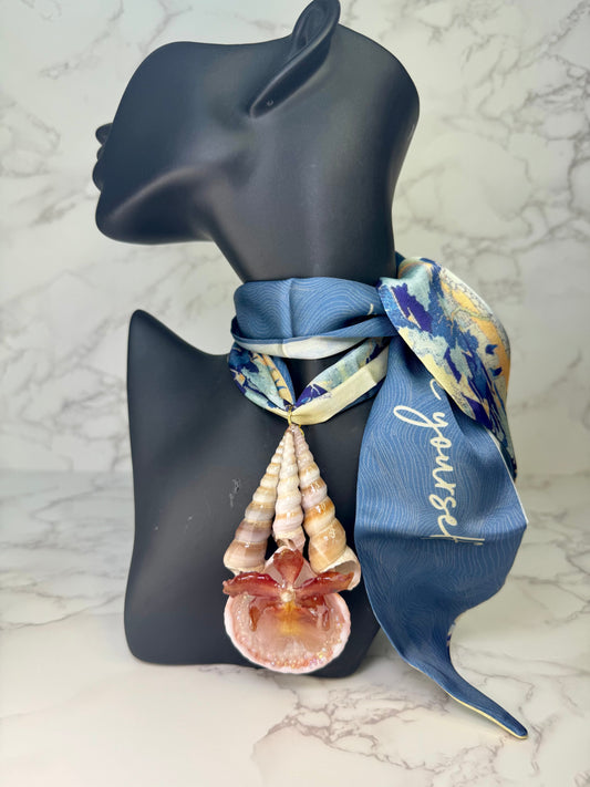 Mini Cattleya Orchid & Swirling Shells Necklace