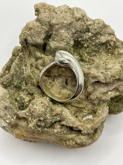 Thin Moray Eel Ring, 925 Silver