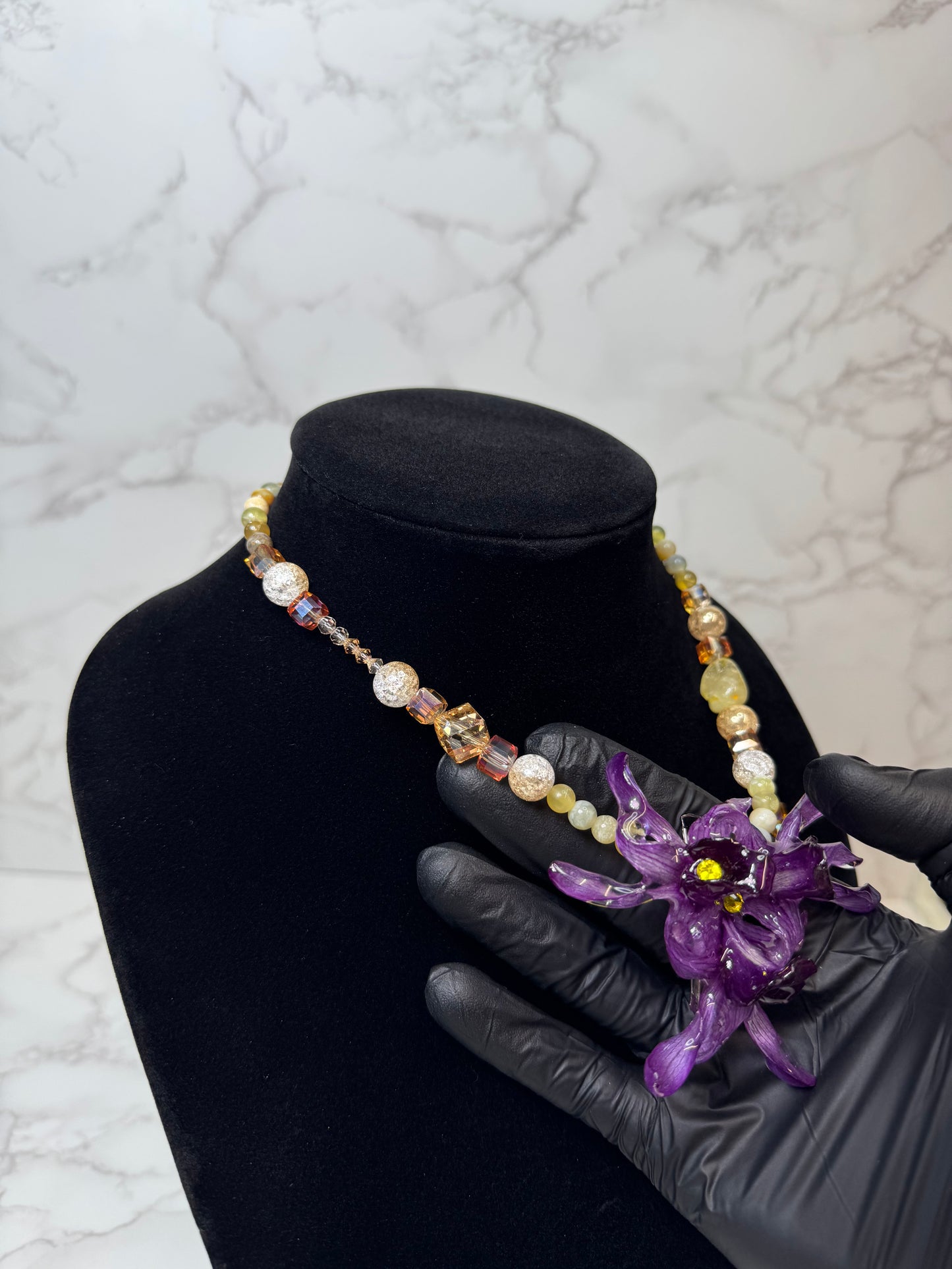 Julia Real Preserved Flower Necklace & Hair Clip | Handmade Botanical Jewelry | Multifunctional Floral Art