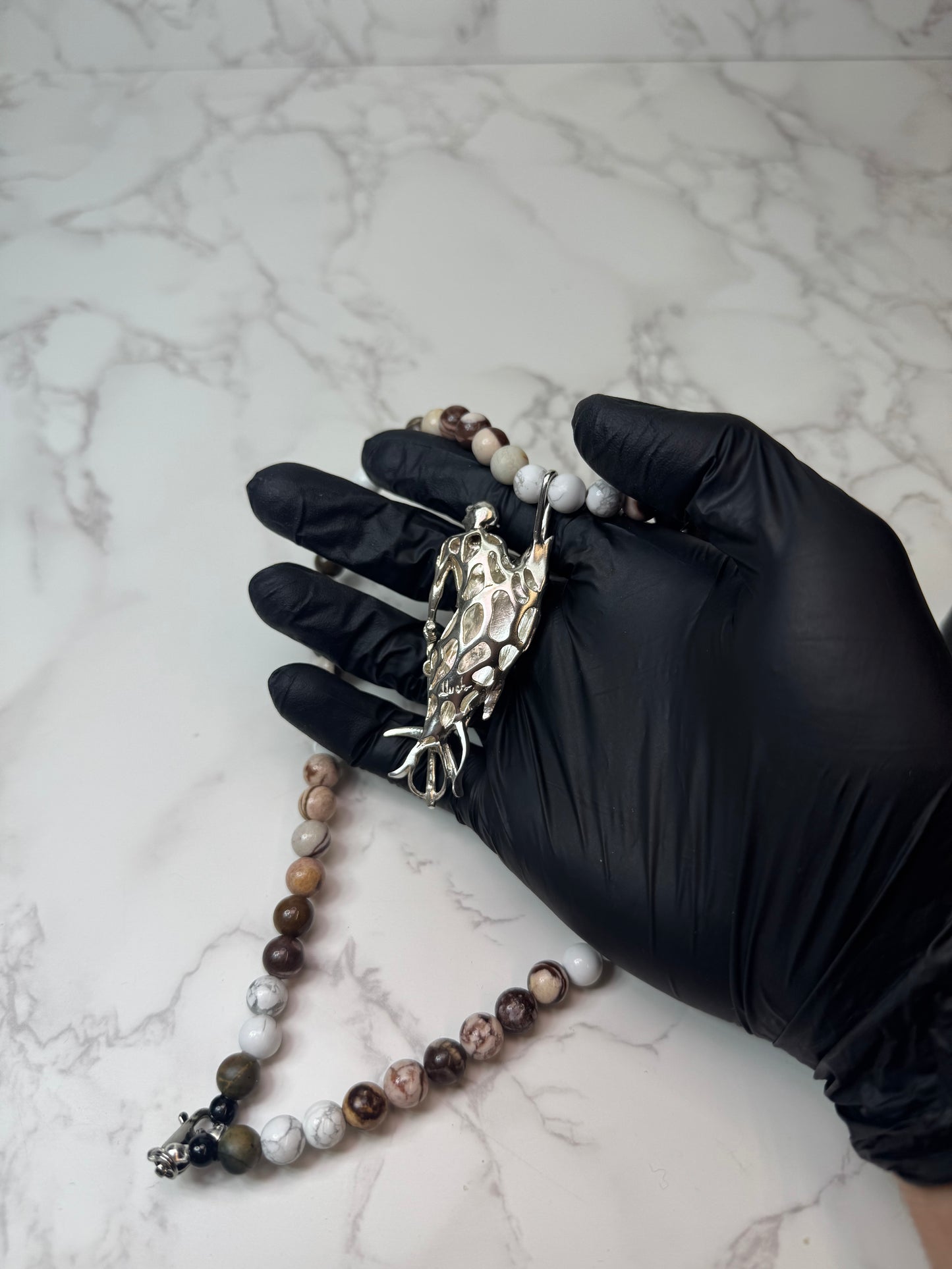 Marlin Diver 925 Sterling Silver Hand Made Necklace | One-of-a-Kind Coastal Art