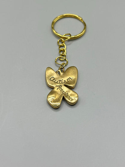 Autism Acceptance Keychain, Brass, Epoxy Resin