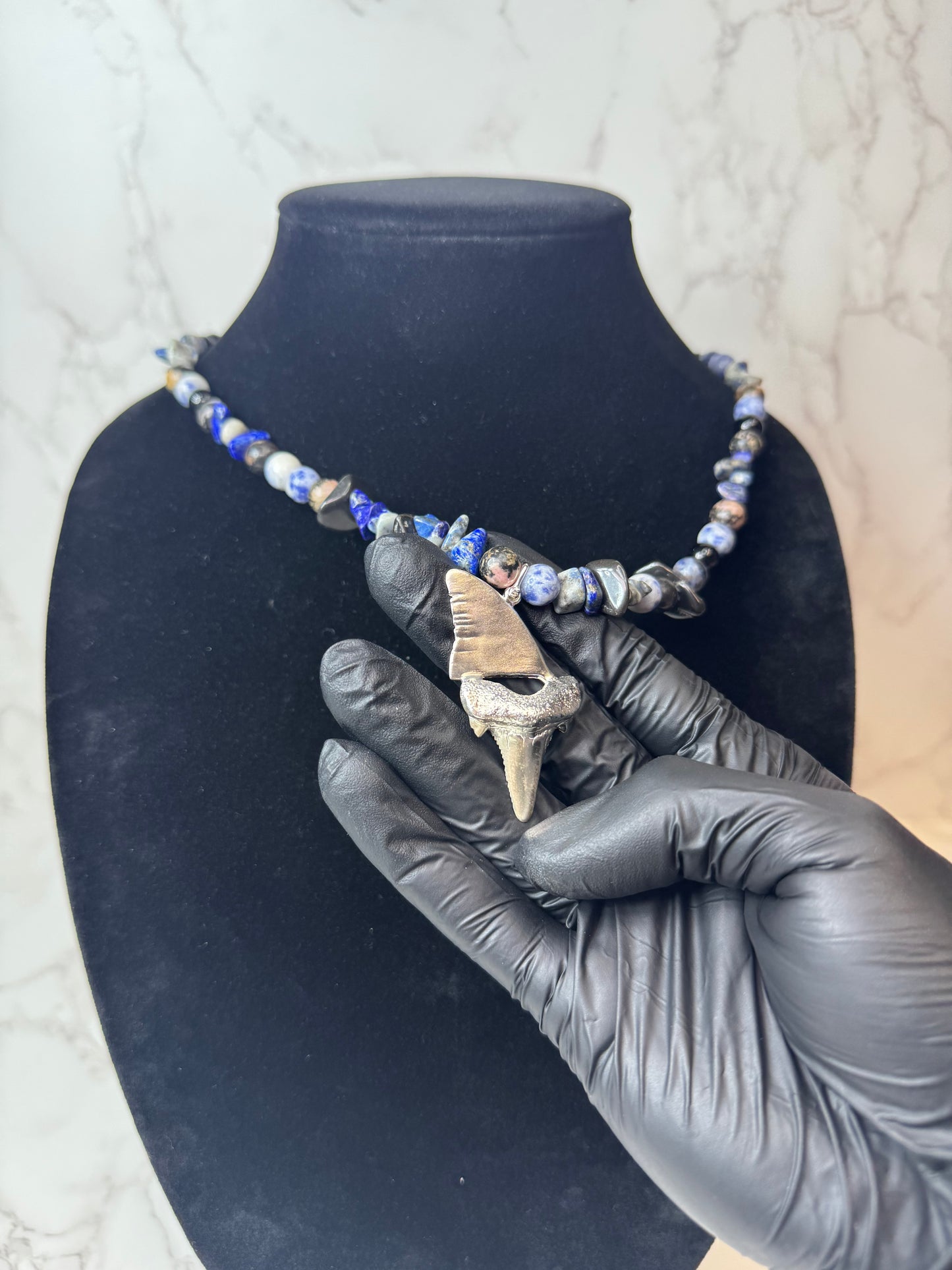 Shark Fin 925 Sterling Silver Hand Made Necklace | One-of-a-Kind Coastal Art