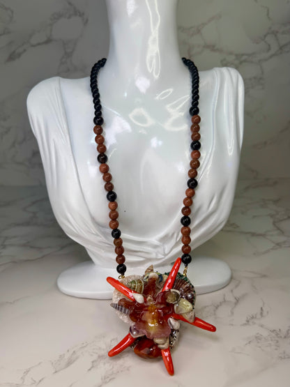 Cattleya Mini Orchid Ocean Necklace