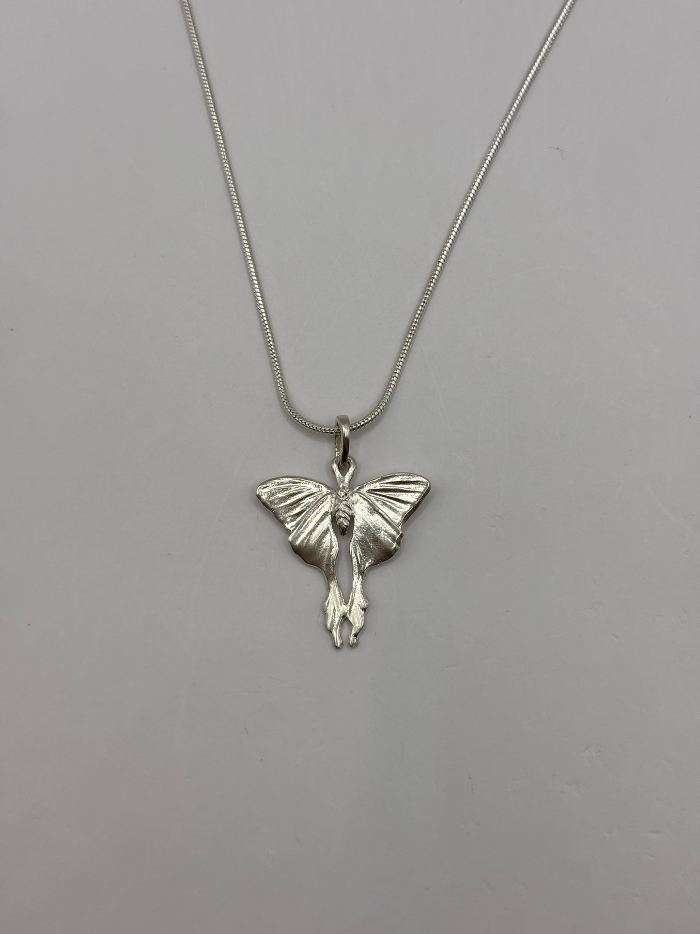 Mini Moonlight Butterfly, Handcrafted Pendant in 925 Sterling Silver, Unique Elegant Design for Mermaid Lovers