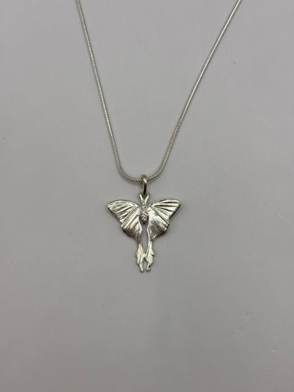 Mini Moonlight Butterfly, Handcrafted Pendant in 925 Sterling Silver, Unique Elegant Design for Mermaid Lovers